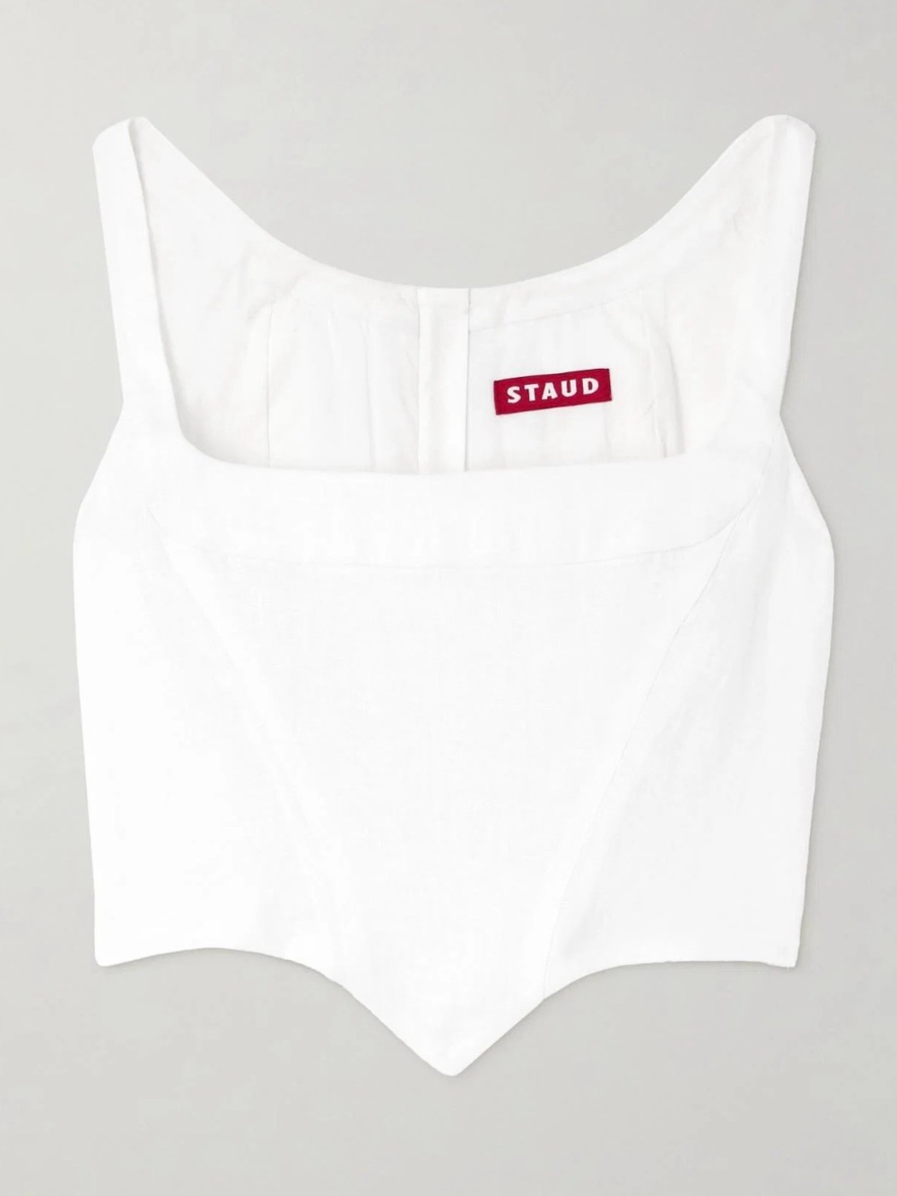 STAUD Vaga Linen White Corset Top NWT Size 0 - Picture 2 of 15